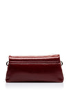 Hispanitas Bolsos Distressed Faux Patent Medium Clutch Bag, Wine