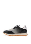 Hispanitas Leather Mesh Monochrome Trainers, Black & White