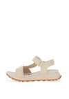 Hispanitas Leather T-Bar Velcro Sandals, Latte