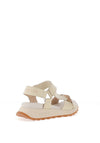 Hispanitas Leather T-Bar Velcro Sandals, Latte