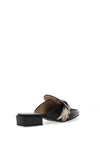 Hispanitas Lila Leather Pony Hair Detail Mule Shoes, Black