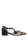 Hispanitas Lila Leather Pony Hair Low Heeled Pumps, Black Multi