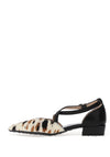 Hispanitas Lila Leather Pony Hair Low Heeled Pumps, Black Multi