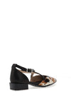Hispanitas Lila Leather Pony Hair Low Heeled Pumps, Black Multi