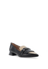 Hispanitas Patent Leather Pointed Toe Loafers, Black and Beige