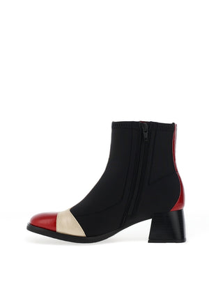 Hispanitas Milan Colour Block Heeled Ankle Boots, Black Multi