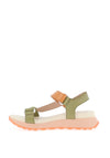 Hispanitas Maui Leather Strap Sandals, Aloe & Peach