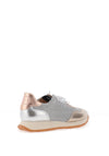 Hispanitas Metallic Leather Mesh Laced Trainers, Cava Gold