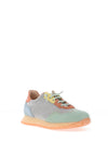 Hispanitas Leather Multi Mesh Laced Trainers, Eucalyptus & Banana