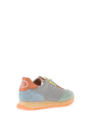 Hispanitas Leather Multi Mesh Laced Trainers, Eucalyptus & Banana