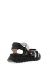 Hispanitas Ambar Pebbled Leather Side T-Bar Sandals, Black & White