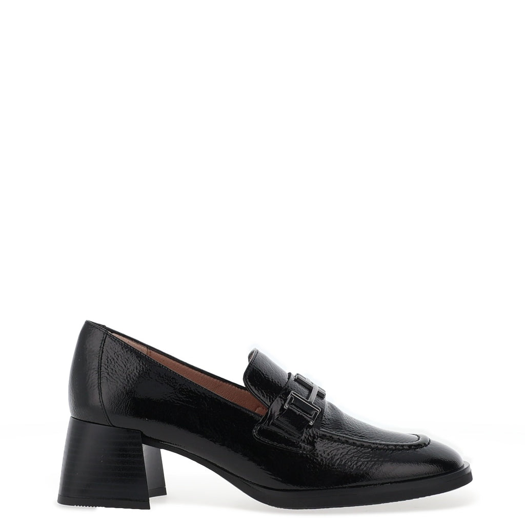 Hispanitas Heeled Patent Loafers, Black McElhinneys