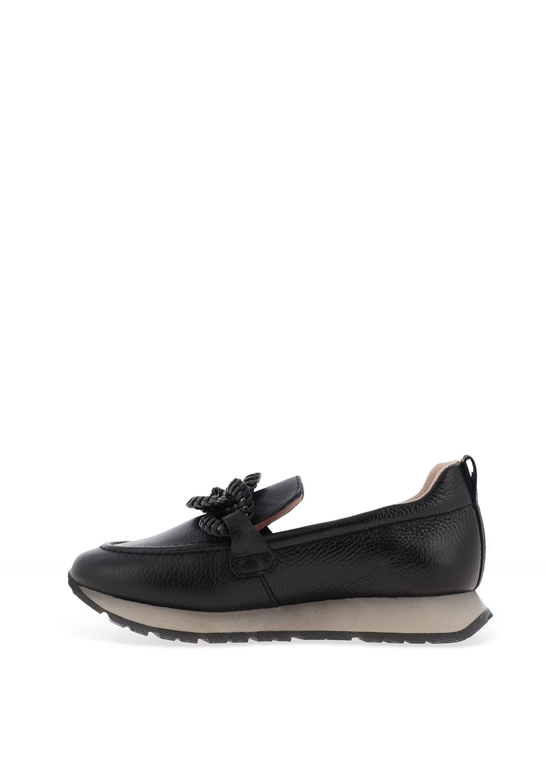 Hispanitas Kansas Pebbled Leather Loafers, Black
