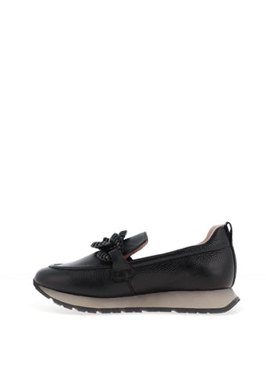 Hispanitas Kansas Pebbled Leather Loafers, Black