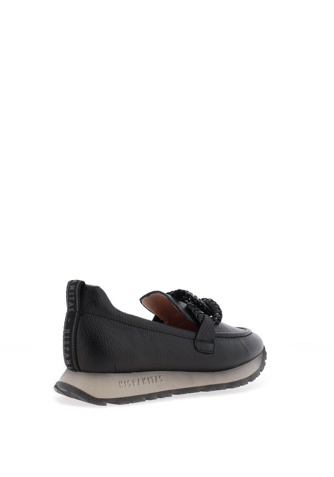 Hispanitas Kansas Pebbled Leather Loafers, Black