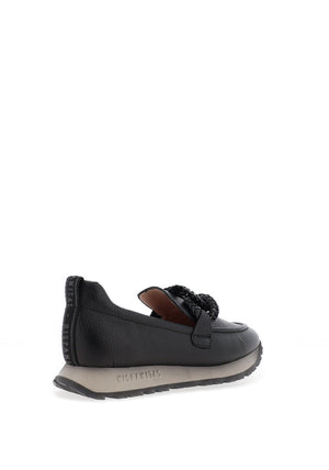 Hispanitas Kansas Pebbled Leather Loafers, Black