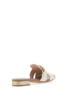 Hispanitas Lena Leather Glitter Mule Sandals, Natural