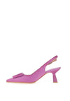 Hispanitas Nova Leather Sling Back Heeled Shoes, Violet
