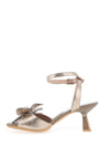 Hispanitas Danielle Leather Metallic Flower Heeled Sandals, Metallic