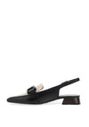 Hispanitas Nova Leather Sling Back Loafers, Black