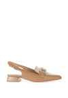 Hispanitas Nova Leather Sling Back Loafers, Desert & Natural