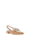Hispanitas Nova Leather Sling Back Loafers, Desert & Natural