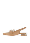 Hispanitas Nova Leather Sling Back Loafers, Desert & Natural