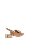 Hispanitas Nova Leather Sling Back Loafers, Desert & Natural
