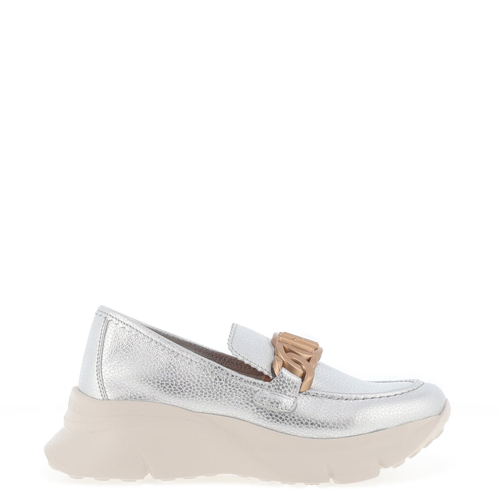 Hispanitas Hawaii Leather Platform Loafer, Silver McElhinneys