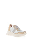 Hispanitas Hawaii Leather Metallic Trainers, Silver