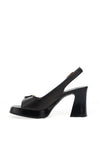 Hispanitas Tahiti Leather Sling Back Heeled Shoes, Black