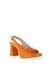 Hispanitas Tahiti Leather Sling Back Heeled Shoes, Mandarin