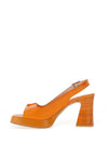 Hispanitas Tahiti Leather Sling Back Heeled Shoes, Mandarin