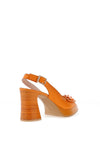 Hispanitas Tahiti Leather Sling Back Heeled Shoes, Mandarin