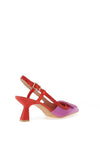 Hispanitas Nova Leather Woven Buckle Sling Back Heeled Shoes, Violet & Scarlet
