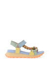 Hispanitas Leather Multi Braided Sandals, Eucalyptus & Banana