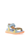 Hispanitas Leather Multi Braided Sandals, Eucalyptus & Banana
