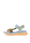 Hispanitas Leather Multi Braided Sandals, Eucalyptus & Banana