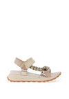 Hispanitas Leather Multi Braided Sandals, Taupe & Gold