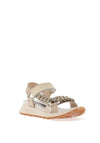 Hispanitas Leather Multi Braided Sandals, Taupe & Gold