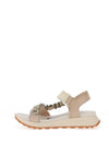 Hispanitas Leather Multi Braided Sandals, Taupe & Gold