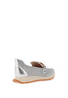 Hispanitas Metallic Leather Mesh Side Loafers, Silver