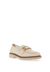 Hispanitas Leather Mesh Side Loafers, Latte