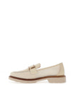 Hispanitas Leather Mesh Side Loafers, Latte