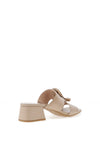 Hispanitas Pebbled Leather Heeled Mules, Taupe