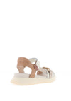Hispanitas Ambar Pebbled Leather Side T-Bar Sandals, Cream & Tan
