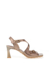 Hispanitas Rosa Distressed Leather T Bar Heeled Sandals, Taupe