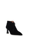 Hispanitas Paris Suede Leather Lace Up Heeled Ankle Boots, Black
