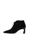 Hispanitas Paris Suede Leather Lace Up Heeled Ankle Boots, Black