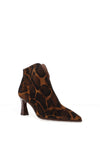 Hispanitas Paris Suede Leather Giraffe Printed Heeled Ankle Boots, Brown